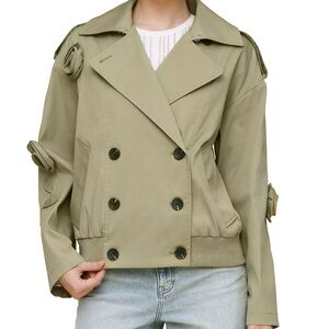 NWT Avec Les Filles Rosette Bomber Trench Jacket